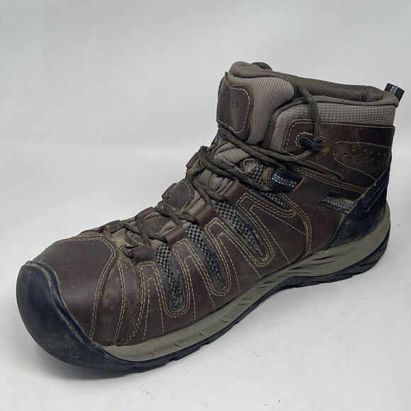 Keen Utility Flint Mid Steel Toe Boots Mens 13 D Brown Leather Work Hiking - Picture 8 of 16
